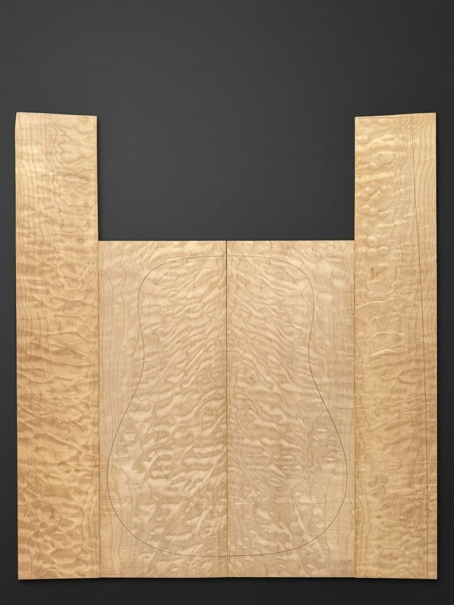 Quilted Maple ‘Dreadnought’ Guitar Back & Sides Sets