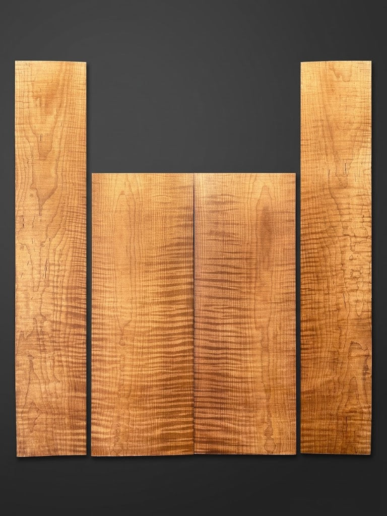 Torrefied Red Maple Acoustic Guitar Back & Sides Sets
